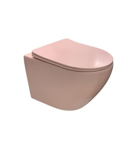   Galatea Design Bulat Miska WC z deską wolnoopadającą wisząca 49x37 cm Pink matt/Różowy mat GDB2342MP