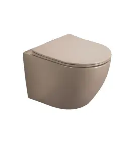 Galatea Design Bulat Miska WC z deską wolnoopadającą wisząca SwirlFlush wirowa 49x37 Cappuccino matt/Beżowy mat GDSF805MC