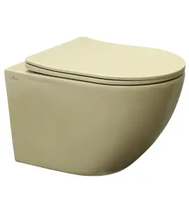      Galatea Design Bulat Miska WC wisząca SwirlFlush z deską wolnoopadającą 49x37 lino matt GDSF805LN WYPRZEDAŻ KOLORU