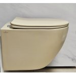      Galatea Design Bulat Miska WC wisząca SwirlFlush z deską wolnoopadającą 49x37 lino matt GDSF805LN WYPRZEDAŻ KOLORU