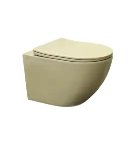      Galatea Design Bulat Miska WC wisząca SwirlFlush z deską wolnoopadającą 49x37 Lino matt GDSF805LN WYPRZEDAŻ KOLORU 