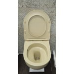      Galatea Design Bulat Miska WC wisząca SwirlFlush z deską wolnoopadającą 49x37 Lino matt GDSF805LN WYPRZEDAŻ KOLORU 