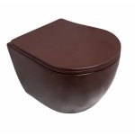      Galatea Design Bulat Miska wisząca SwirlFlush z deską wolnoopadającą 49x37 brown matt/brązowy mat GDSF805BM W MAGAZYNIE !!!