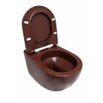      Galatea Design Bulat Miska wisząca SwirlFlush z deską wolnoopadającą 49x37 brown matt/brązowy mat GDSF805BM W MAGAZYNIE !!!