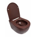      Galatea Design Bulat Miska wisząca SwirlFlush z deską wolnoopadającą 49x37 brown matt/brązowy mat GDSF805BM W MAGAZYNIE !!!
