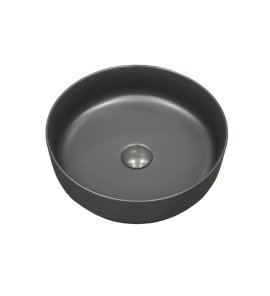   Galatea Design Bulat Umywalka stawiana na blat ∅39 cm z korkiem klik-klak Dark Grey matt/Ciemny szary mat GD112DTMDH W MAGAZYNIE!!