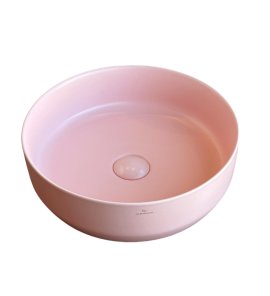 Galatea Design Bulat Umywalka stawiana na blat ∅39 cm z korkiem klik-klak Pink Matt/Różowy mat GD112DTMP W MAGAZYNIE!!