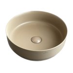      Galatea Design Bulat Umywalka stawiana na blat ∅39 cm z korkiem klik-klak Cappuccino matt/Beżowy mat GD112DTMC