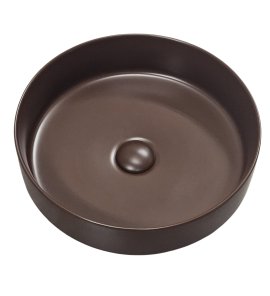    Galatea Design Bulat Umywalka stawiana na blat ∅39 cm z korkiem klik-klak brown matt/brązowy mat GD112DTBM W MAGAZYNIE!!