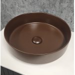    Galatea Design Bulat Umywalka stawiana na blat ∅39 cm z korkiem klik-klak brown matt/brązowy mat GD112DTBM W MAGAZYNIE!!