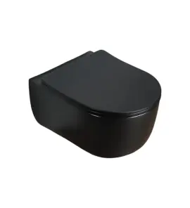      Galatea Design Bulatan Miska 49x35,5 z deską black matt/czarny mat GDB2361MB WYPRZEDAŻ MODELU!!