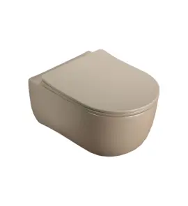      Galatea Design Bulatan Miska 49x35,5 z deską cappuccino matt/beżowy mat GDB2361MC WYPRZEDAŻ MODELU!!