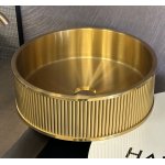   Galatea Design Circle 2 Umywalka stalowa stawiana Ø40 z korkiem klik-klak Brushed Gold PVD GD5515SR PROMOCJA WIOSENNA!! W MAGAZYNIE!!