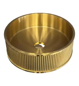   Galatea Design Circle 2 Umywalka stalowa stawiana Ø40 z korkiem klik-klak Brushed Gold PVD GD5515SR PROMOCJA WIOSENNA!! W MAGAZYNIE!!