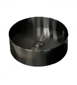   Galatea Design Circle Umywalka stalowa stawiana Ø40 z korkiem klik-klak brushed gunmetal PVD 54601GM PROMOCJA WIOSENNA!! W MAGAZYNIE!!
