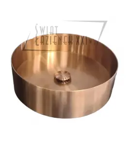   Galatea Design Circle Umywalka stalowa stawiana Ø40 z korkiem klik-klak Brushed Rose Gold PVD  54601RG PROMOCJA WIOSENNA!! W MAGAZYNIE!!