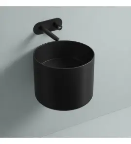 Galatea Design Core Umywalka ścienna ∅45 czarny mat GDW111TMB