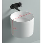 Galatea Design Core Umywalka ścienna ∅45  czarny mat  GDW111TMB