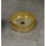       Galatea Design Crystal Umywalka szklana ∅40 opal honey gold z korkiem klik klak złotym GDGL05DTOR W MAGAZYNIE!!