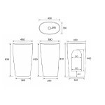    Galatea Design Flag Umywalka wolnostojąca 49x38 biała bez korka klik klak GDLT033ATGW W MAGAZYNIE!!