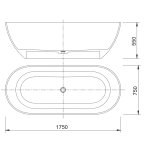 Galatea Design Juliette Wanna wolnostojąca Resinmood 175x75 Dark Brown GDFU1038/175CQDB