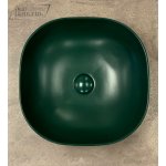 Galatea Design Lurus Umywalka stawiana na blat 41,5x14,5 cm z korkiem klik-klak Dark Green matt/Ciemny zielony mat GD78106TMDG W MAGAZYNIE !!!