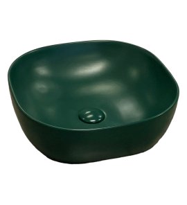 Galatea Design Lurus Umywalka stawiana na blat 41,5x14,5 cm z korkiem klik-klak Dark Green matt/Ciemny zielony mat GD78106TMDG W MAGAZYNIE !!!