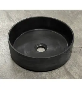   Galatea Design Marmar Umywalka betonowa stawiana na blat ∅36 cm black matt/czarny mat GDM1266MB W MAGAZYNIE!!