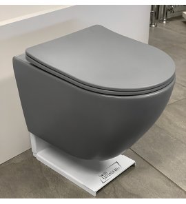 Galatea Design Bulat Miska WC z deską wolnoopadającą wisząca 49x37x37 cm Cement Grey matt/Jasny szary mat GDB2342MH W MAGAZYNIE!!