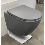 Galatea Design Bulat Miska WC z deską wolnoopadającą wisząca 49x37x37 cm Cement Grey matt/Jasny szary mat GDB2342MH W MAGAZYNIE!!