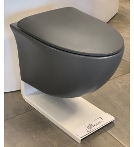    Galatea Design Tunduk Miska WC z deską wolnoopadającą wisząca 52x37x36 cm Dark Grey matt/Ciemny szary mat GDB2352MDH