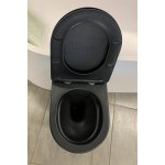  Galatea Design Bulat Miska WC z deską wolnoopadającą wisząca 49x37x37 cm Black matt/Czarny mat GDB2342MB W MAGAZYNIE!!