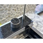      Galatea Design Modus S Zlew z wodospadem, dozownikiem, bateria 3-funkcyjną ZESTAW 75x46 wpuszczany  gunmetal black GDP31GB WYPRZEDAŻ MAGAZYNOWA