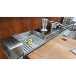    Galatea Design Modus S Zlew z wodospadem,  dozownikiem, bateria 3-funkcyjną ZESTAW 75x46 wpuszczany stainless steel GDP31IX WYPRZEDAŻ KOLORU!!