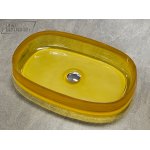 Galatea Design Paddle Umywalka stawiana na blat 58x38 apricot yellow z korkiem klik-klak chrom GDFU2007AY W MAGAZYNIE !!!