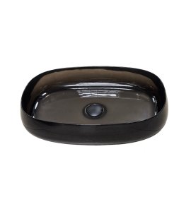  Galatea Design Paddle Umywalka stawiana na blat 58x38 Resinmoodgrey black z korkiem klik-klak czarny mat GDFU2007GB W MAGAZYNIE!!