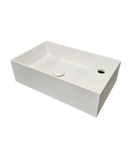   Galatea Design Pass Umywalka Stawiana na blat Odwracalna  50x30 z korkiem klik klak biały mat GDFU2024WH W MAGAZYNIE!!