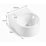 Galatea Design Pass umywalka ścienna 34x27 z.otw po lewe stronie biała  GDYJ860TGW  W MAGAZYNIE