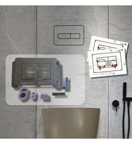   Galatea Design Przycisk spłukujący do ciemnych płytek czarny GDBAZACTG W MAGAZYNIE!!