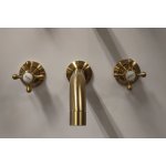 Galatea Design Retro Bateria umywalkowa podtynkowa 3-otworowa Brushed Gold GDCH28BRG W MAGAZYNIE!!