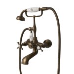   Galatea Design Retro Bateria wannowa ścienna z zestawem prysznicowym old brass GDT8OLB W MAGAZYNIE!!