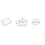 Galatea Design Retro Umywalka ścienna 50x31 biała z otworem po lewej stronie GDB8LGW