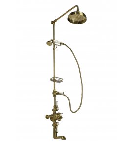   Galatea Design Retro Zestaw prysznicowy ścienny złoty szczotkowany GDH112BRG W MAGAZYNIE!!