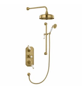   Galatea Design Retro Zestaw prysznicowy termostatyczny podtynkowy brushed gold GDTF3SBRG W MAGAZYNIE!!