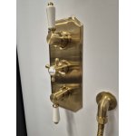   Galatea Design Retro Zestaw prysznicowy termostatyczny podtynkowy brushed gold GDTF3SBRG W MAGAZYNIE!!