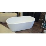       Galatea Design Serenada Wanna wolnostojąca akrylowa 160x80 z korkiem klik klak Biała GD16080043WH