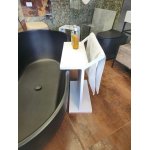 Galatea Design Stojak na ręczniki wolnostojący z półką Solid Surface 49×32×68,5 biały GDTOWELHANGER