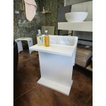 Galatea Design Stojak na ręczniki wolnostojący z półką Solid Surface 49×32×68,5 biały GDTOWELHANGER