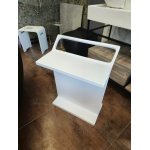 Galatea Design Stojak na ręczniki wolnostojący z półką Solid Surface 49×32×68,5 biały GDTOWELHANGER
