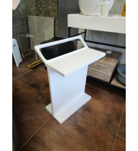 Galatea Design Stojak na ręczniki wolnostojący z półką Solid Surface 49×32×68,5 biały GDTOWELHANGER
